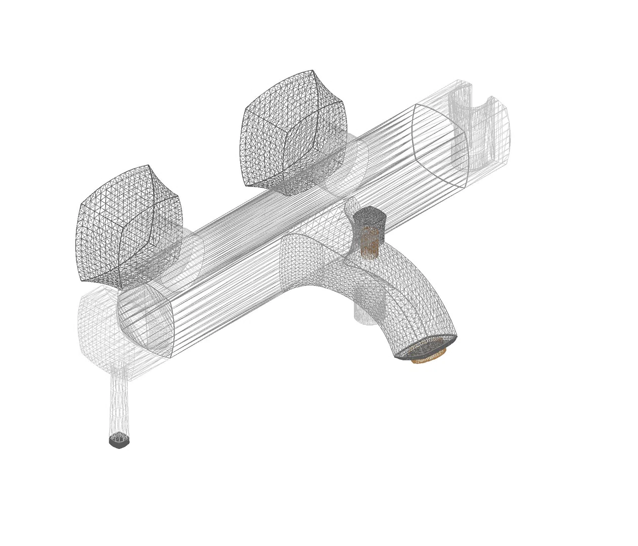 GROHE Einhand-Wannenbatterie Grandera 24374 Wandmontage chrom/gold
