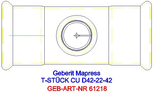 GE Mapress Kupfer T-Stück reduziert d42-22-42_61218_G