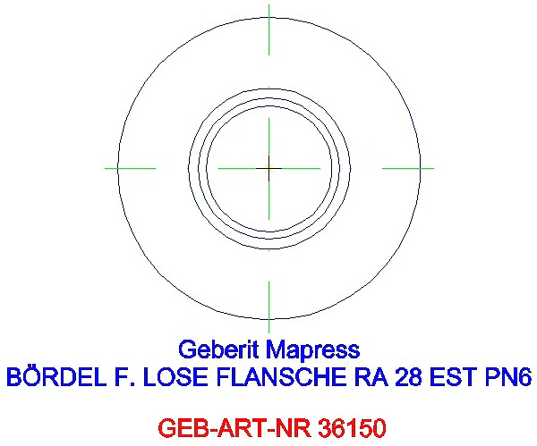 GE Mapress Edelstahl Bund mit Einschubende zu Losflansch d28 PN6_36150_L