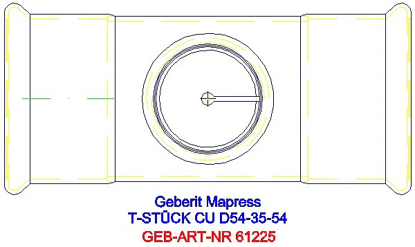 GE Mapress Kupfer T-Stück reduziert d54-35-54_61225_G