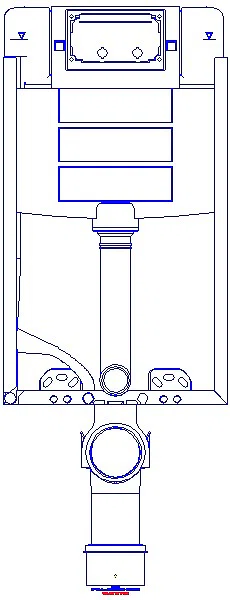 GE Kombifix Element für Wand-WC 108cm mit Omega UP-SPK 12cm Bet. von vorne_110.020.00.1_A
