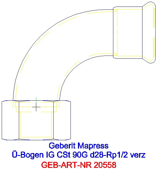 GE Mapress C-Stahl Übergangsbogen 90Gr mit IG d28-Rp1/2 verzinkt_20558_L