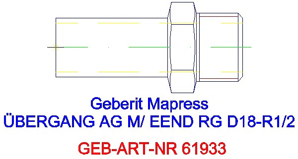 GE Mapress Kupfer Übergang mit AG und Einschubende Rg d18-R1/2_61933_G