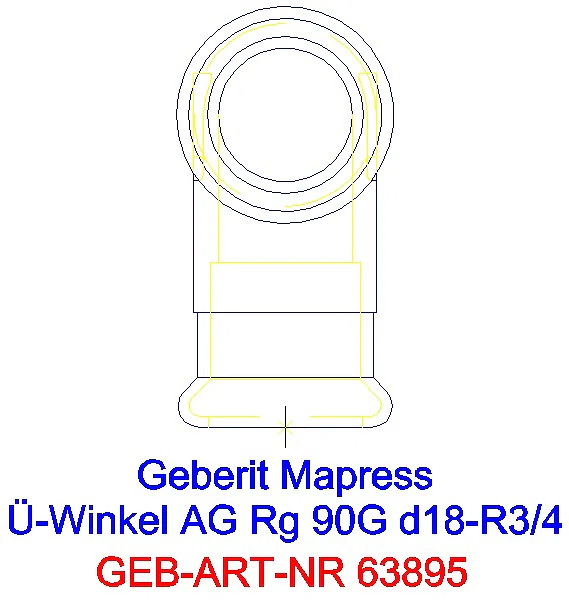 GE Mapress Kupfer Übergangswinkel 90Gr mit AG Rg d18-R3/4_63895_L