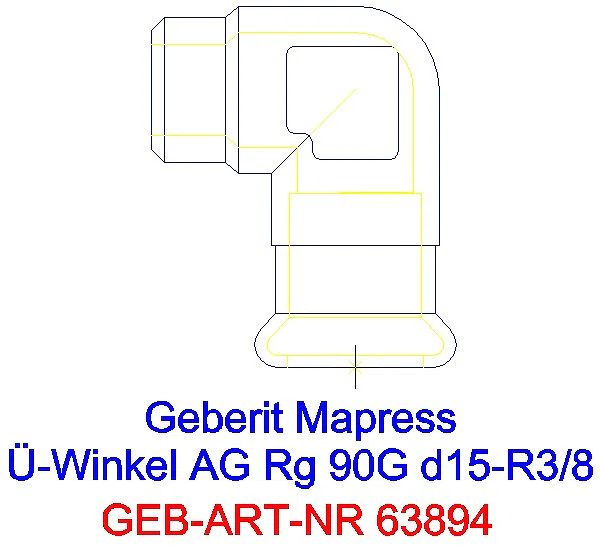 GE Mapress Kupfer Übergangswinkel 90Gr mit AG Rg d15-R3/8_63894_A