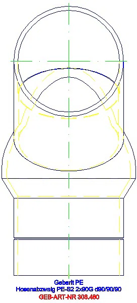 GE Silent-db20 Hosenabzweig 2x90Gr d90/90_308.480.14.1_A