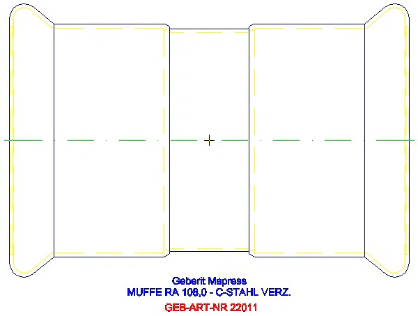 GE Mapress C-Stahl Muffe d108 verzinkt_22011_A