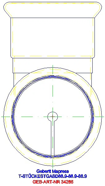 GE Mapress Edelstahl T-Stück egal (Gas) d88,9-88,9-88,9_34286_L