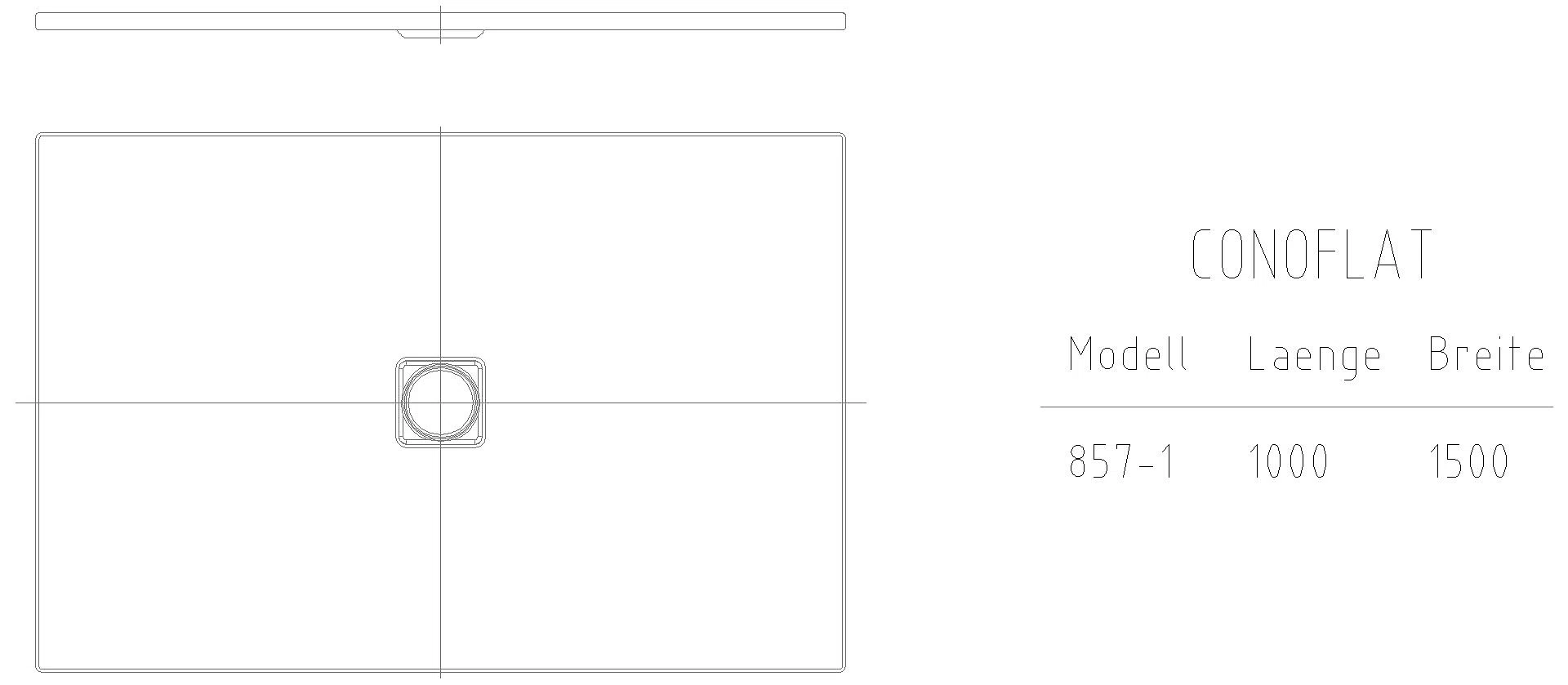 KALDEWEI CONOFLAT mit Wannenträger Duschfläche, 1000x1500x32 mm, Modell-Nr: 857-2