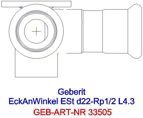 GE Mapress Edelstahl Eckanschlusswinkel 90Gr d22-Rp1/2, L:4,3cm_33505_G