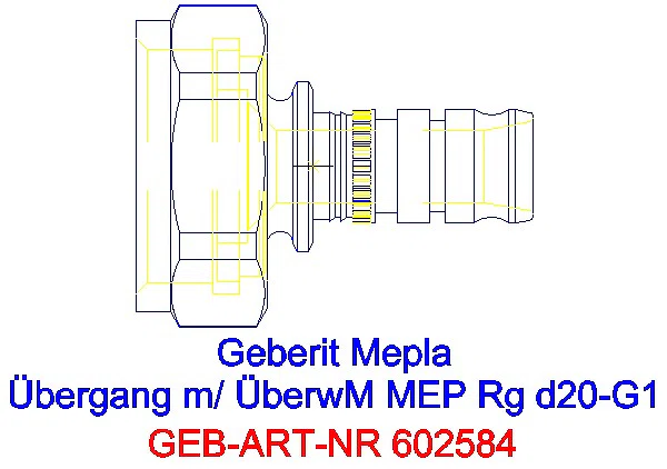 GE Mepla Übergang mit Überwurfmutter Rg d20-G1_602.584.00.5_A
