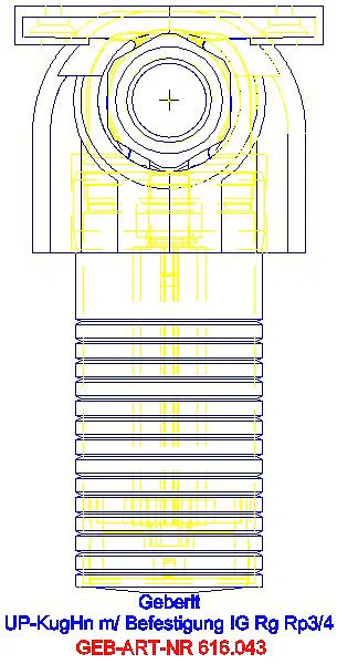 GE UP-Kugelhahn mit Befestigung Rp3/4"_616.043.00.1_G