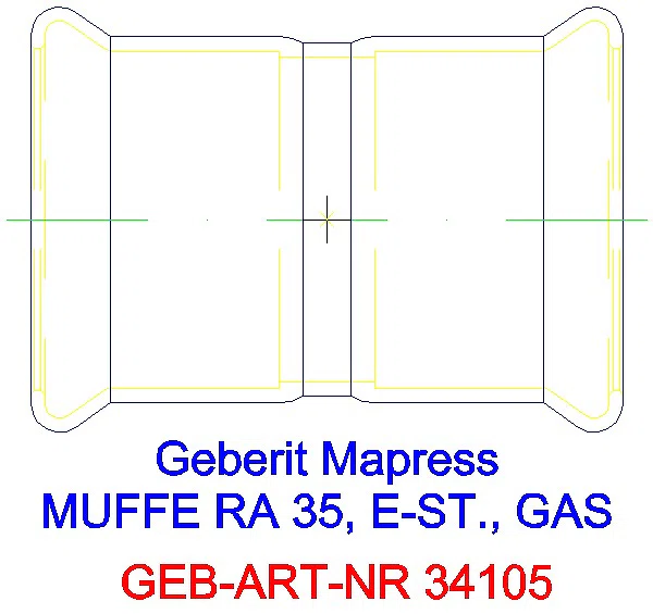 GE Mapress Edelstahl Muffe d35 (Gas)_34105_A