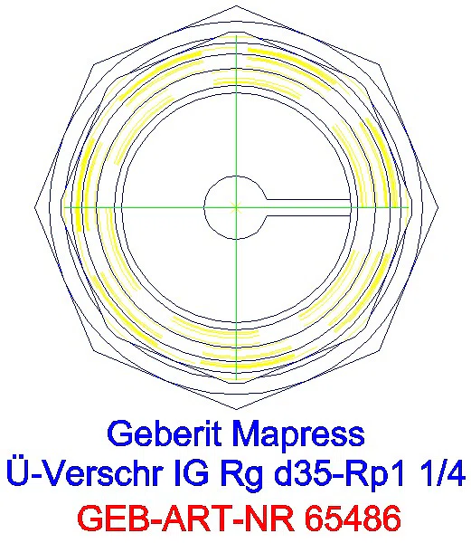 GE Mapress Kupfer Übergangsverschraubung mit IG Rg d35-Rp1 1/4_65486_L