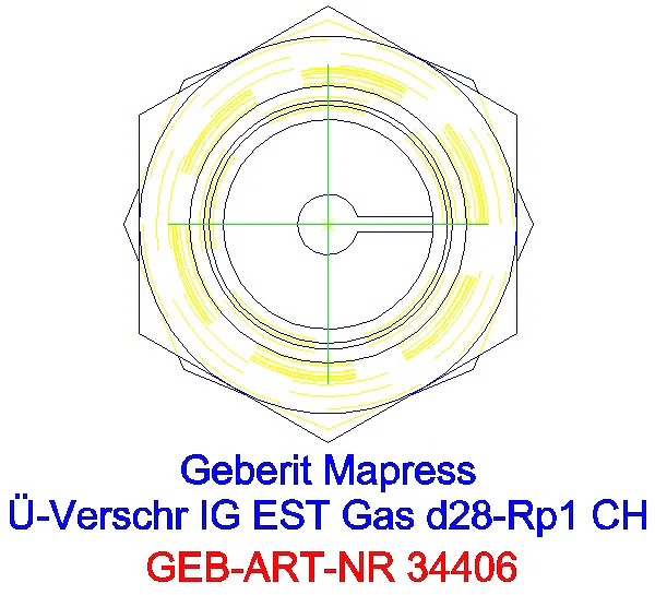 GE Mapress Edelstahl Übergangsverschr. mit IG (Gas) d28-Rp1_34406_L