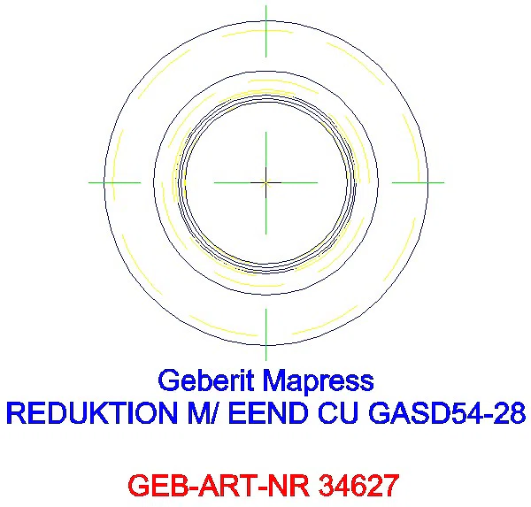GE Mapress Kupfer Reduktion mit Einschubende (Gas blau) d42-35_34627_A
