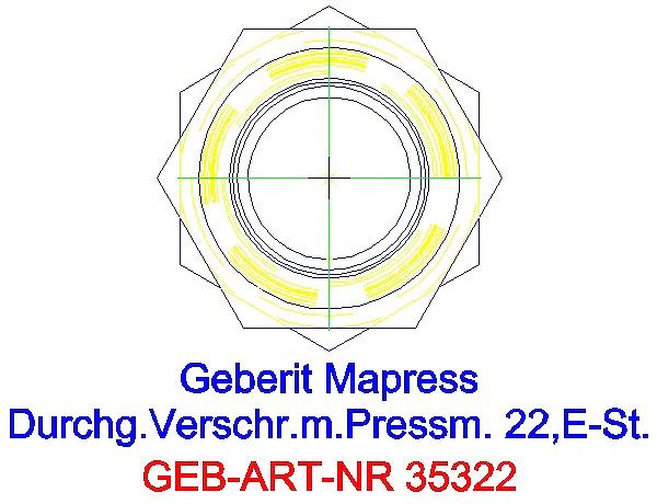 GE Mapress Edelstahl Verschraubung d22_35322_L