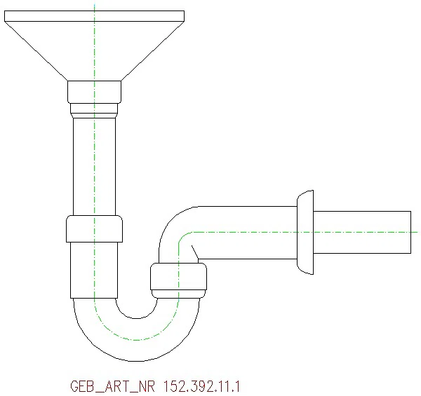 GE Rohrbogengeruchsverschluss für Geräte mit Trichter oval d40_152.392.11.1_A
