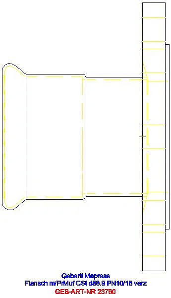 GE Mapress C-Stahl Flansch PN 10/16 mit Pressmuffe d88,9_23760_G