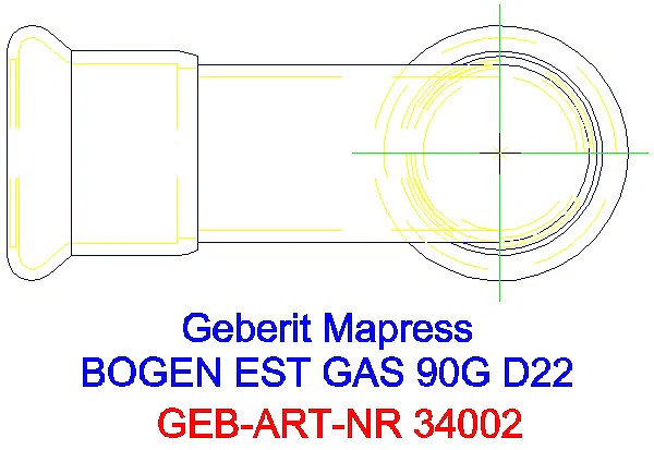 GE Mapress Edelstahl Bogen 90Gr d22 (Gas)_34002_G