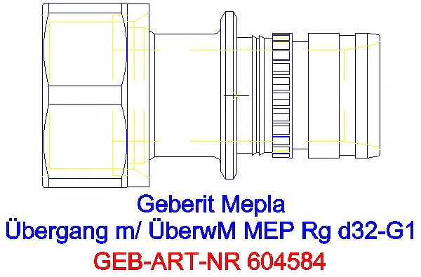 GE Mepla Übergang mit Überwurfmutter Rg d32-G1_604.584.00.5_G