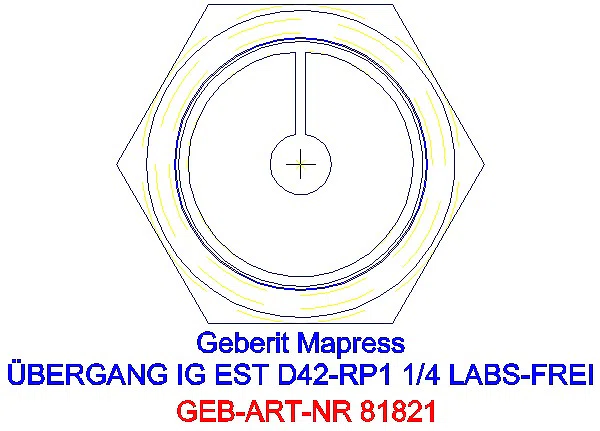 GE Mapress Edelstahl Übergang mit IG (LABS-frei) d42-Rp1 1/4_81821_L