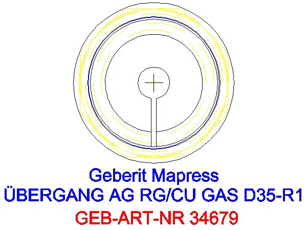 GE Mapress Kupfer Übergang mit AG (Gas) Rg d35-R1_34679_L