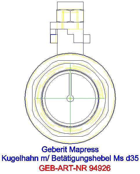 GE Mapress Kugelhahn mit Betätigungshebel Ms d35_94926_L