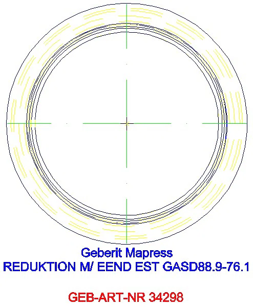 GE Mapress Edelstahl Reduktion mit Einschubende (Gas) d88.9-76.1_34298_A