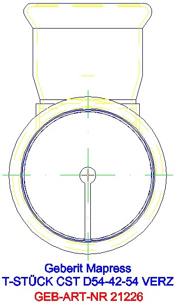 GE Mapress C-Stahl T-Stück reduziert d54-42-54 verzinkt_21226_L