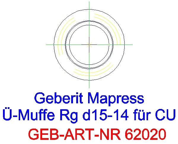 GE Mapress Kupfer Übergangsmuffe Rg d15-14_62020_L