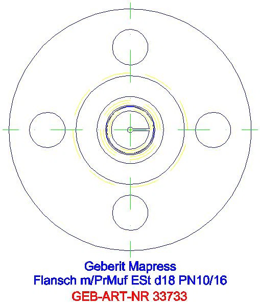 GE Mapress Edelstahl Flansch PN 10/16 mit Pressmuffe d18_33733_L