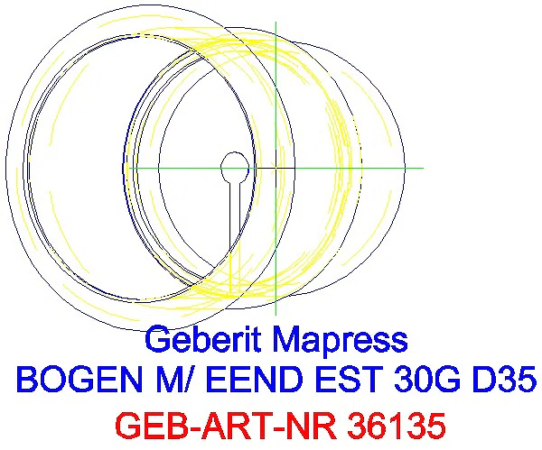 GE Mapress Edelstahl Bogen 30Gr d35 mit Einschubende_36135_G