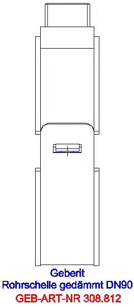 GE Silent-db20 Rohrschelle gedämmt mit Gewindemuffe M10 / G1/2 d90_308.812.26.1_L