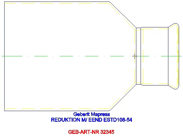 GE Mapress Edelstahl Reduktion mit Einschubende d108-54_32345_L