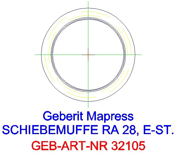 GE Mapress Edelstahl Schiebemuffe d28_32105_L