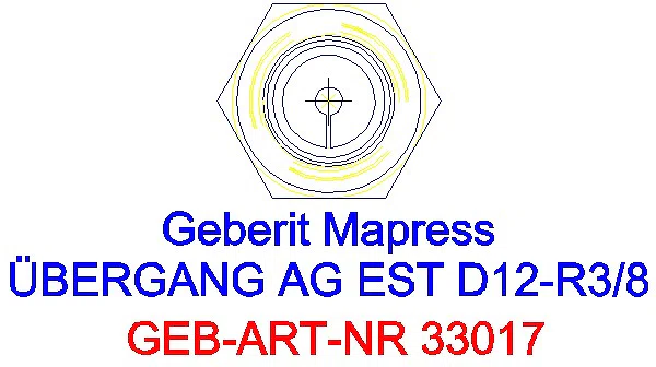 GE Mapress Edelstahl Übergang mit AG d12-R3/8_33017_L