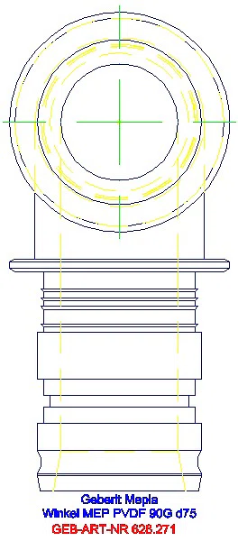 GE Mepla Winkel PVDF 90Gr d75_628.271.00.5_A