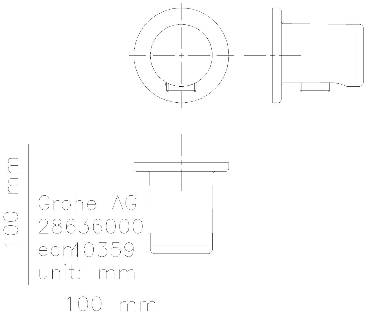 GROHE Wandanschlussbogen Tempesta 28671_1 chrom