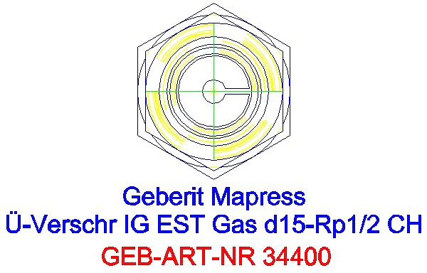 GE Mapress Edelstahl Übergangsverschr. mit IG (Gas) d15-Rp1/2_34400_L