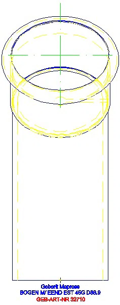 GE Mapress Edelstahl Bogen 45Gr d88,9 mit Einschubende_32710_L