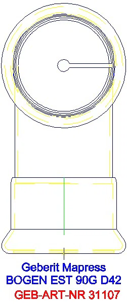 GE Mapress Edelstahl Bogen 90Gr d42_31107_L