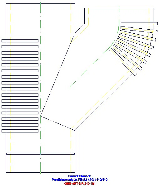 GE Silent-db20 Parallelabzweig 45Gr d110/110_310.101.14.1_A
