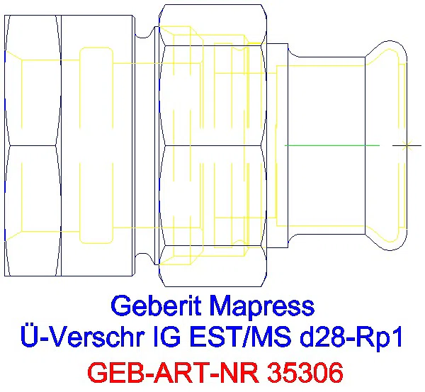 GE Mapress Edelstahl Übergangsverschr. mit IG d28-Rp1_35306_G