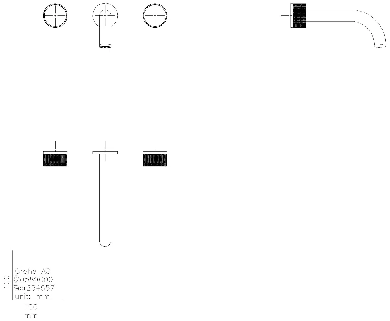GROHE 3-L-WT-Wandbatt. Atrio Private C. 20589 FMS Knopfbetätigung phantom black