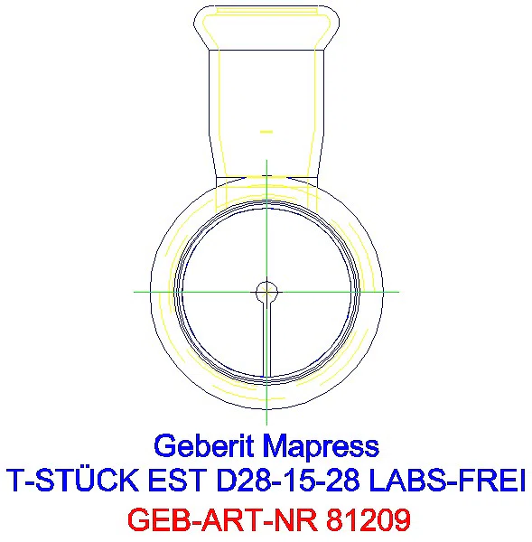 GE Mapress Edelstahl T-Stück reduziert (LABS-frei) d28-15-28_81209_L
