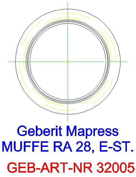GE Mapress Edelstahl Muffe d28_32005_L
