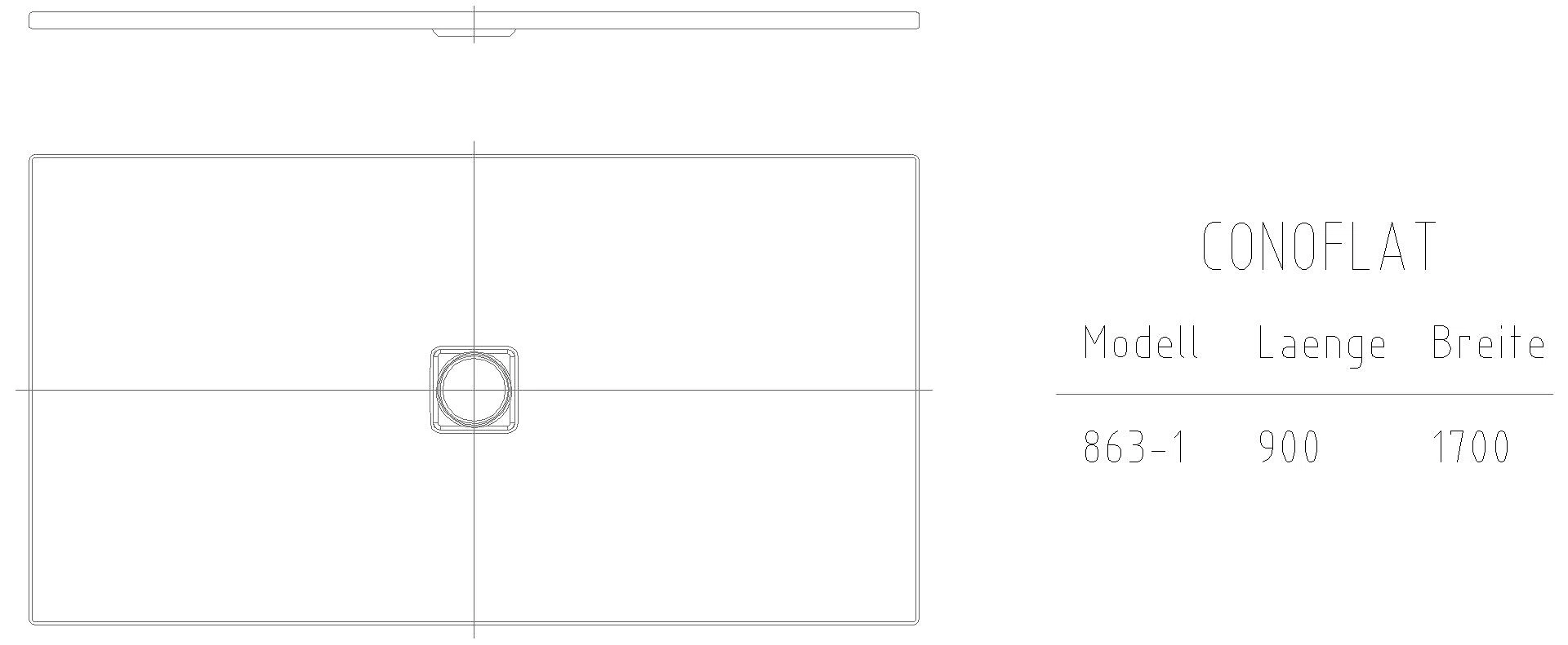 KALDEWEI CONOFLAT mit Wannenträger Duschfläche, 900x1700x32 mm, Modell-Nr: 863-2