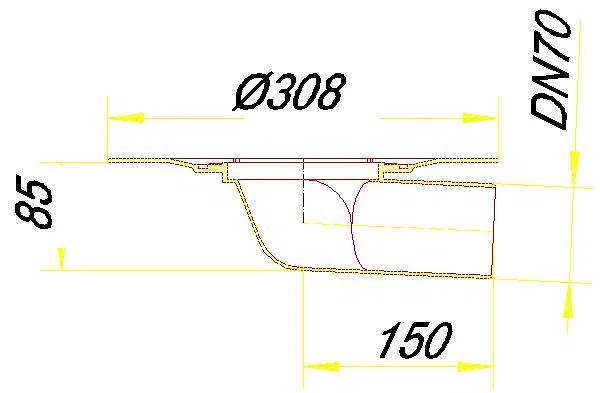 DALLMER Balkonablaufgehäuse 83 FPO-PP, DN 70