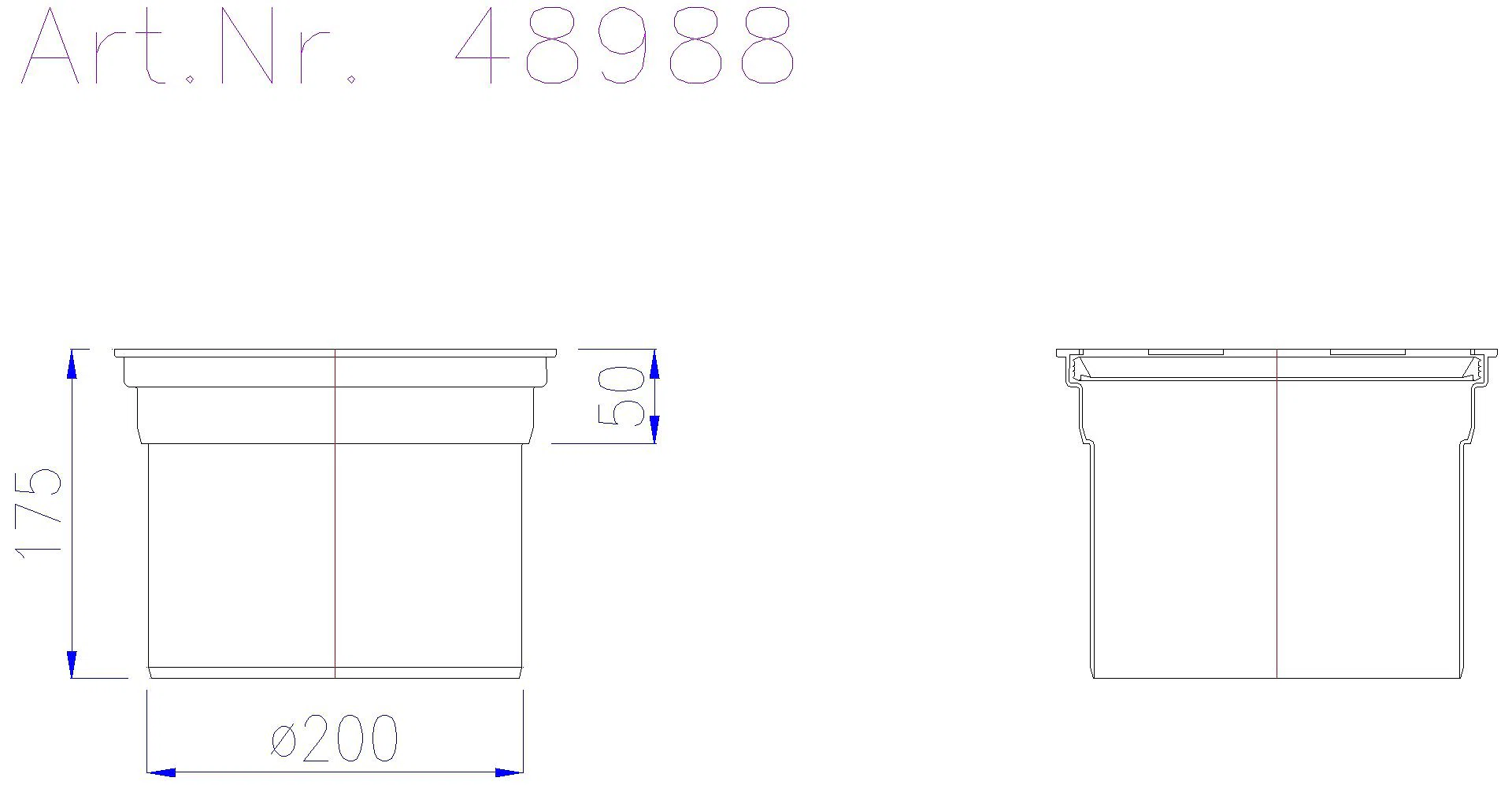KESSEL-Verlängerungsstück System 200, H: 175 mm